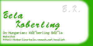 bela koberling business card